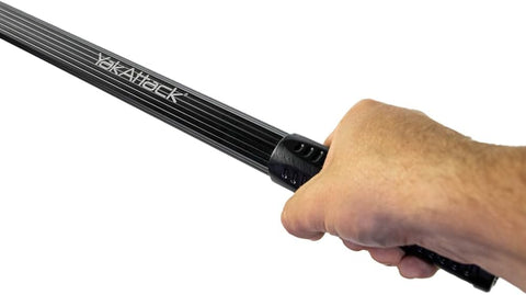 YakAttack 16” x 19” Landing Net with 24” Long Telescoping Handle and Rubber Netting, Black