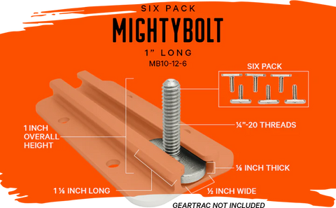 YakAttack MightyBolt™, 1" lg - 1/2 wide, 6 pack