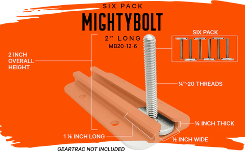 YakAttack MightyBolt™, 1" lg - 1/2 wide, 6 pack