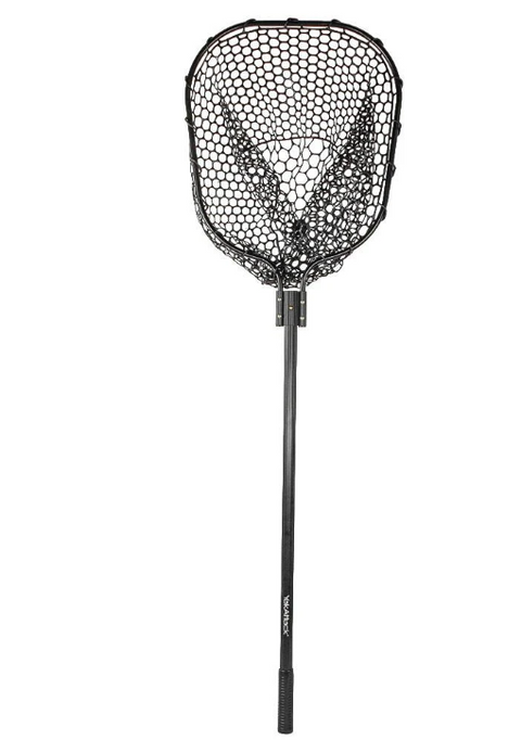 YakAttack - 16” x 19” Landing Net with 35.5” Long Telescoping Handle and Rubber Netting, Black