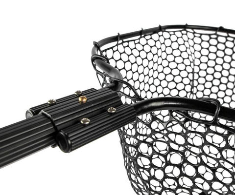 YakAttack - 16” x 19” Landing Net with 35.5” Long Telescoping Handle and Rubber Netting, Black