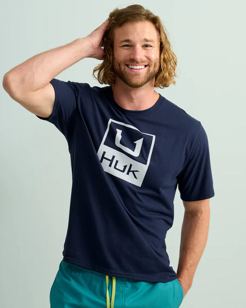 Huk Stacked Logo Tee
