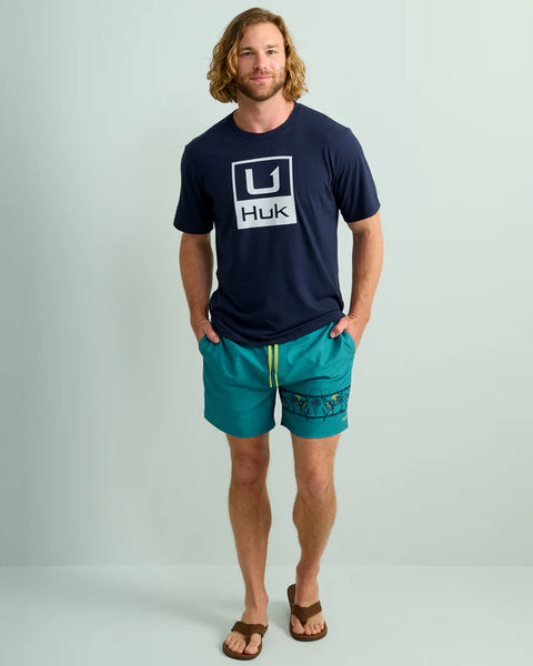 Huk Stacked Logo Tee