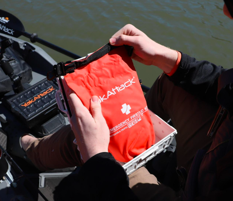 YakAttack - Reel Essentials First Aid Kit with Dry Bag TracPak and Quick Release Base