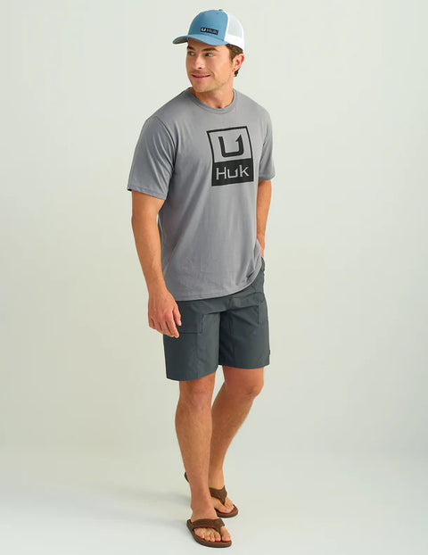 Huk Stacked Logo Tee